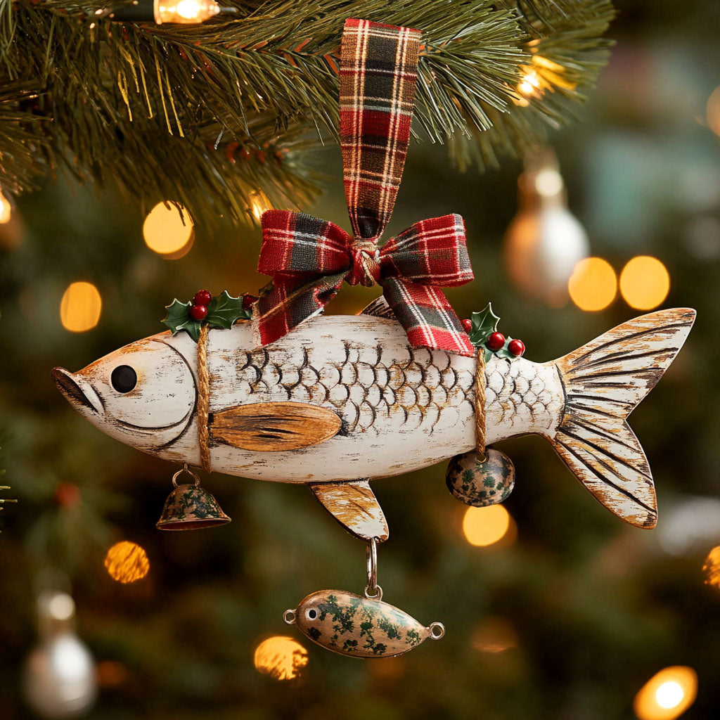 Holiday Tree Fishing WN0411048CL Christmas Ornament