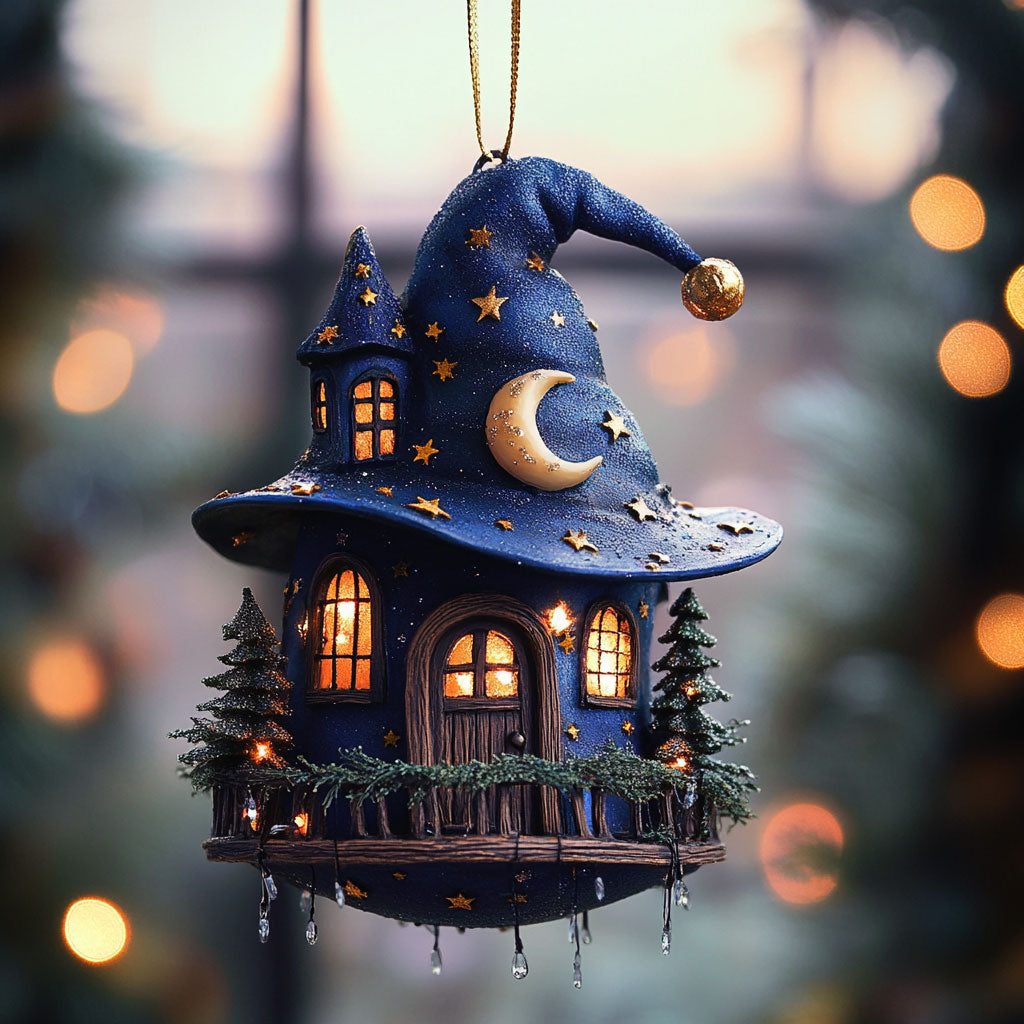 Witch Hat House Autumn WN0312023CL Christmas Ornament