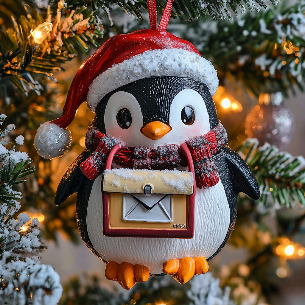 Penguin Snowy Delivery WN1112069CL Christmas Ornament