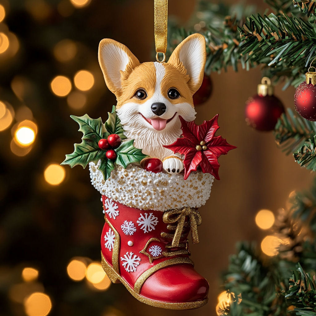 Winter Corgi CW2310043CL Christmas Ornament
