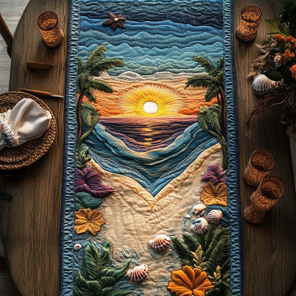 Visual Reference: Sunset Shoreline Wn0307045Cl Quilted Table Runner