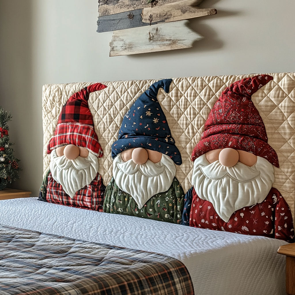 Festive Gnomes CP0901054CL Quilted Headboard Slipcover