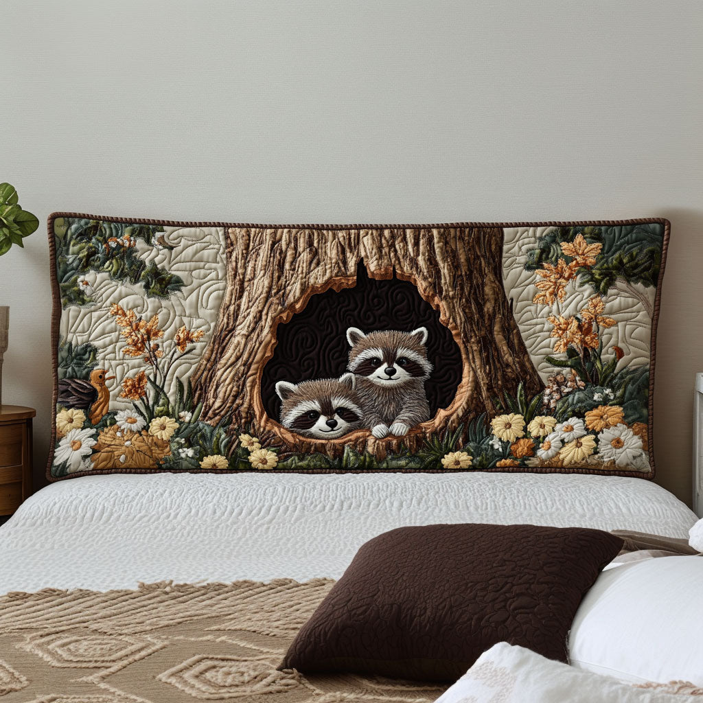 Forest Friends Raccoon KL0601016CL Quilted Headboard Slipcover