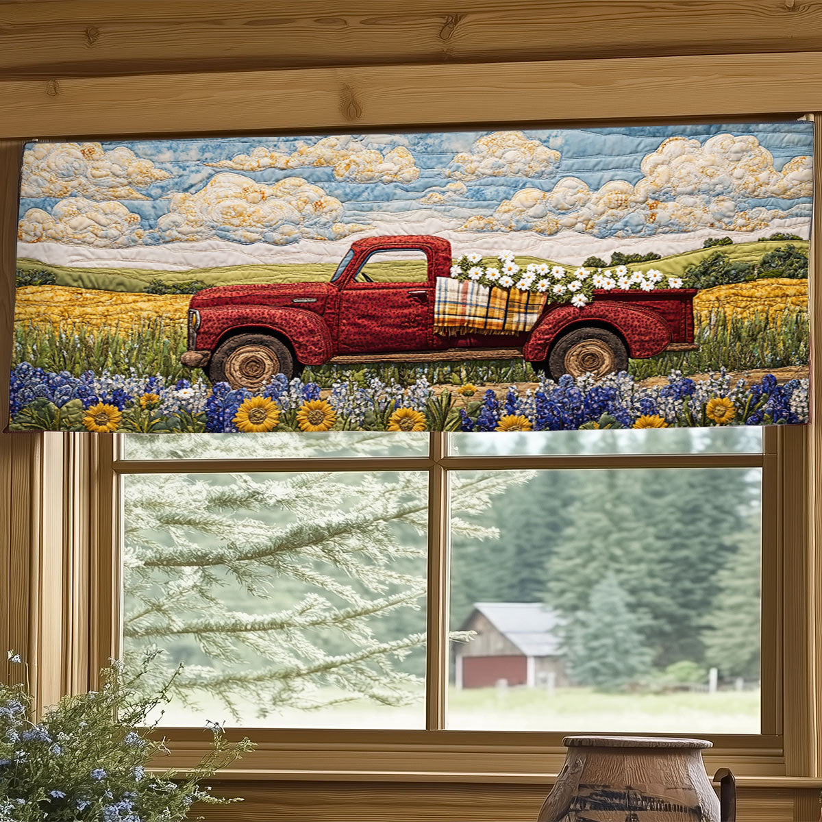 Daisy Truck Day WJ1406031CL Quilted Valance
