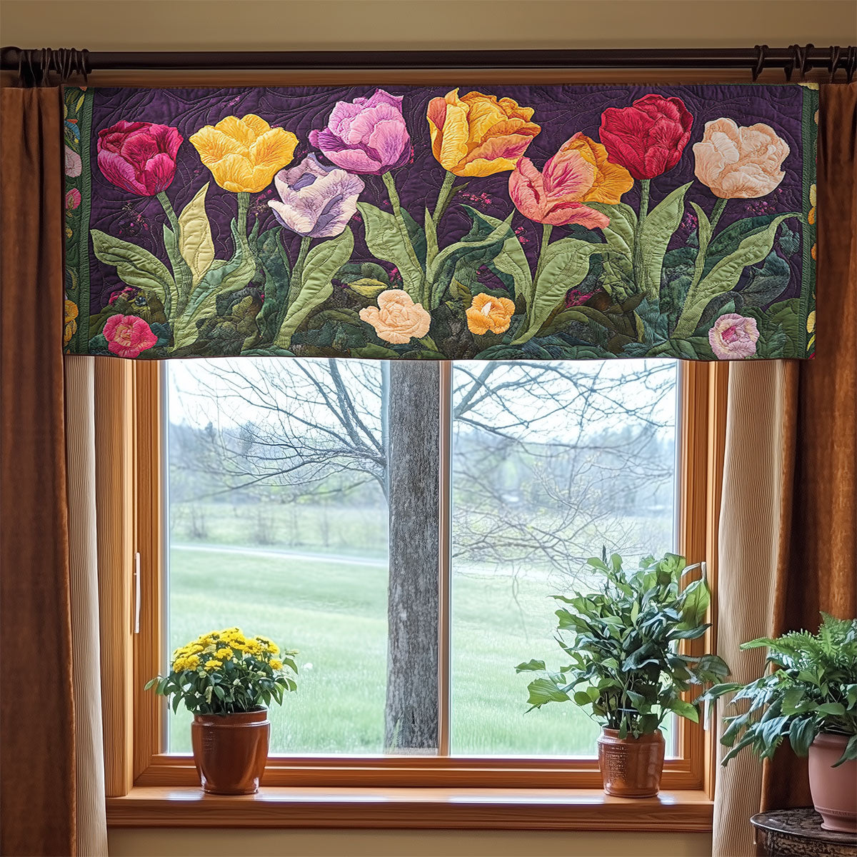 Whispers Of Tulip WN1706097CL Quilted Valance