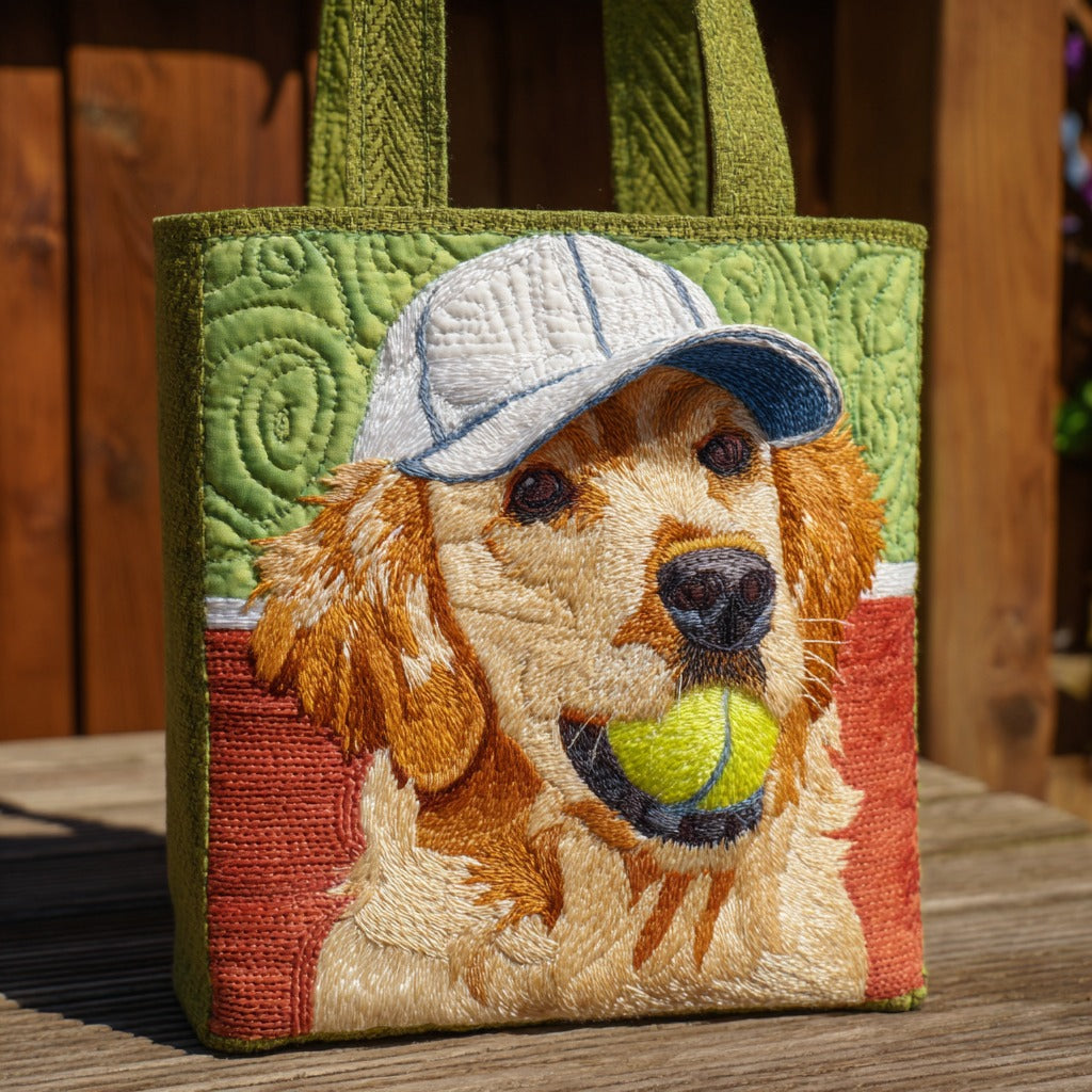 Golden Retriever Loves Tennis XR1911001CL Quilted Tote Bag