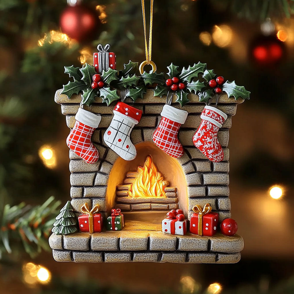 Christmas Eve Fireplace WN2411013CL Christmas Ornament