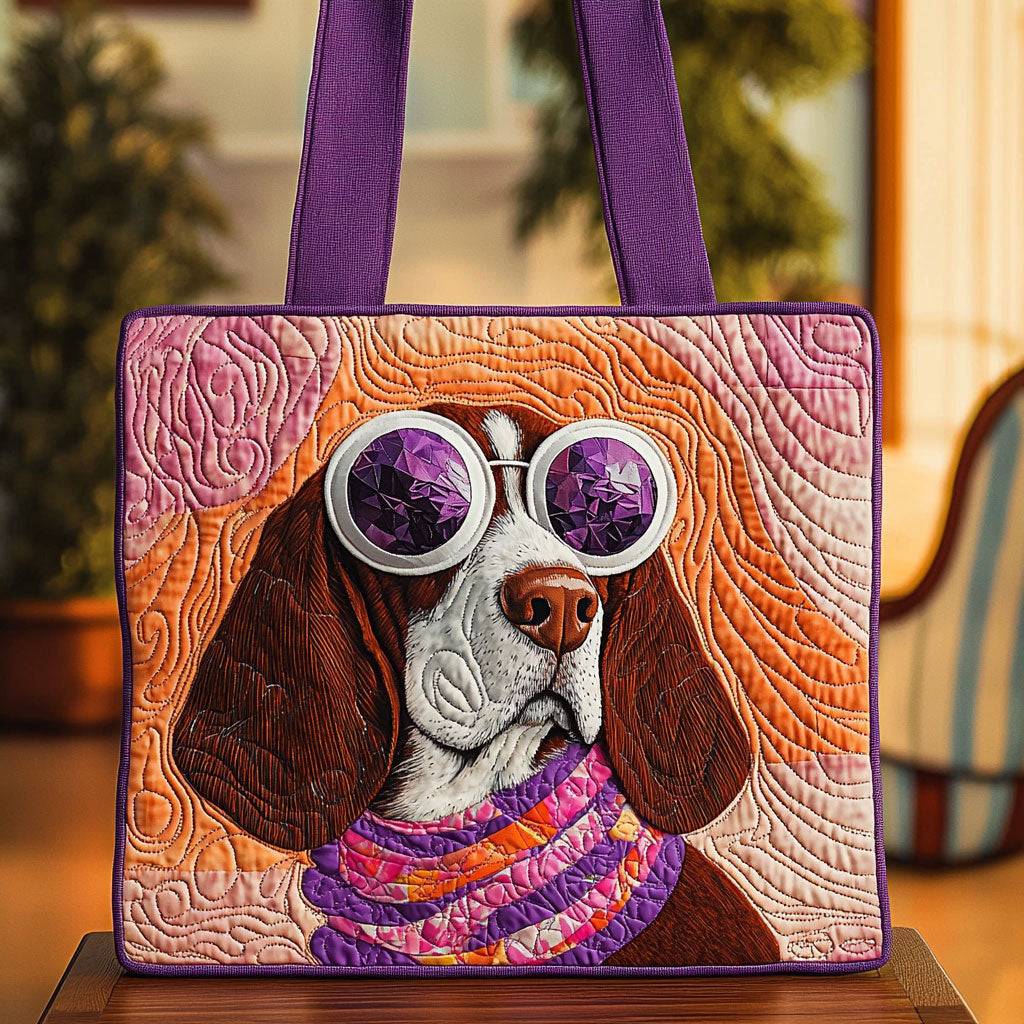 Fancy Basset Hound QA0712009CL Quilted Tote Bag