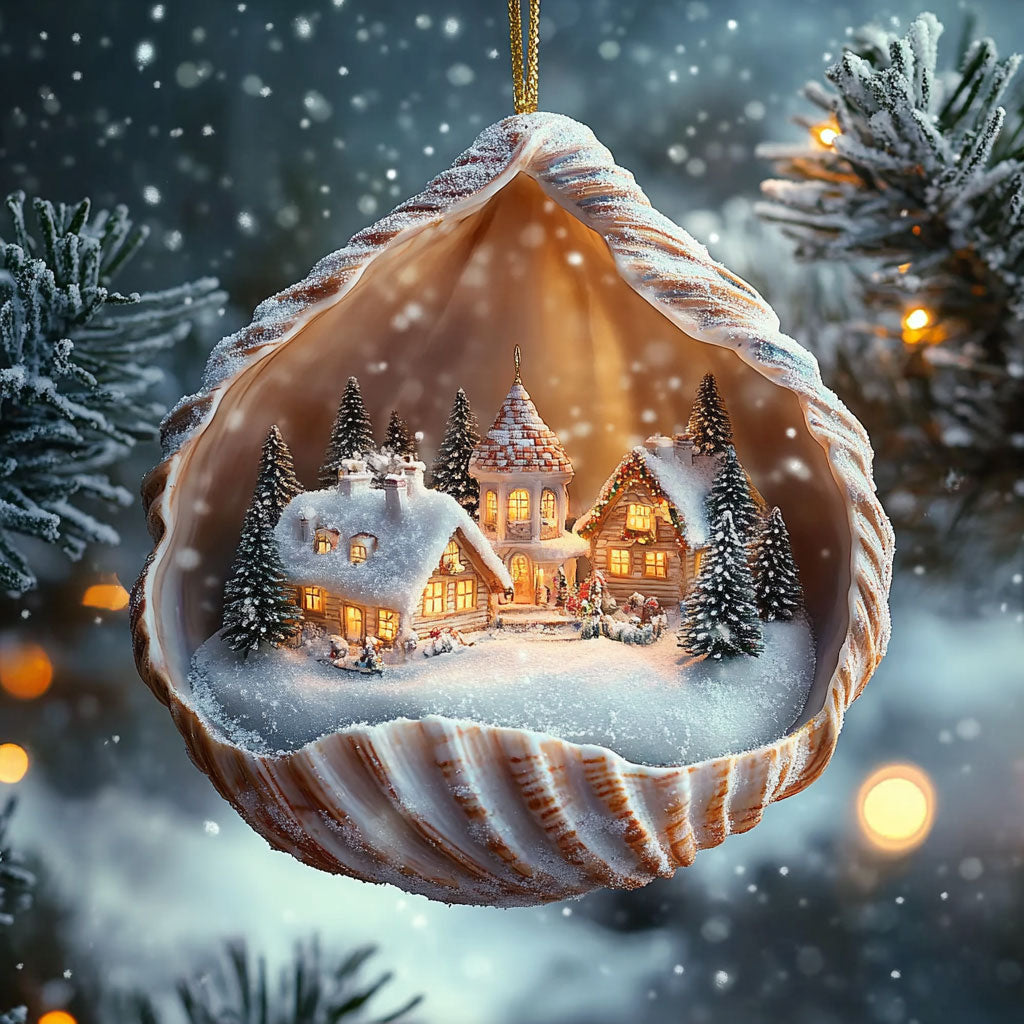 Winter Town Christmas Cottage WN0912084CL Christmas Ornament