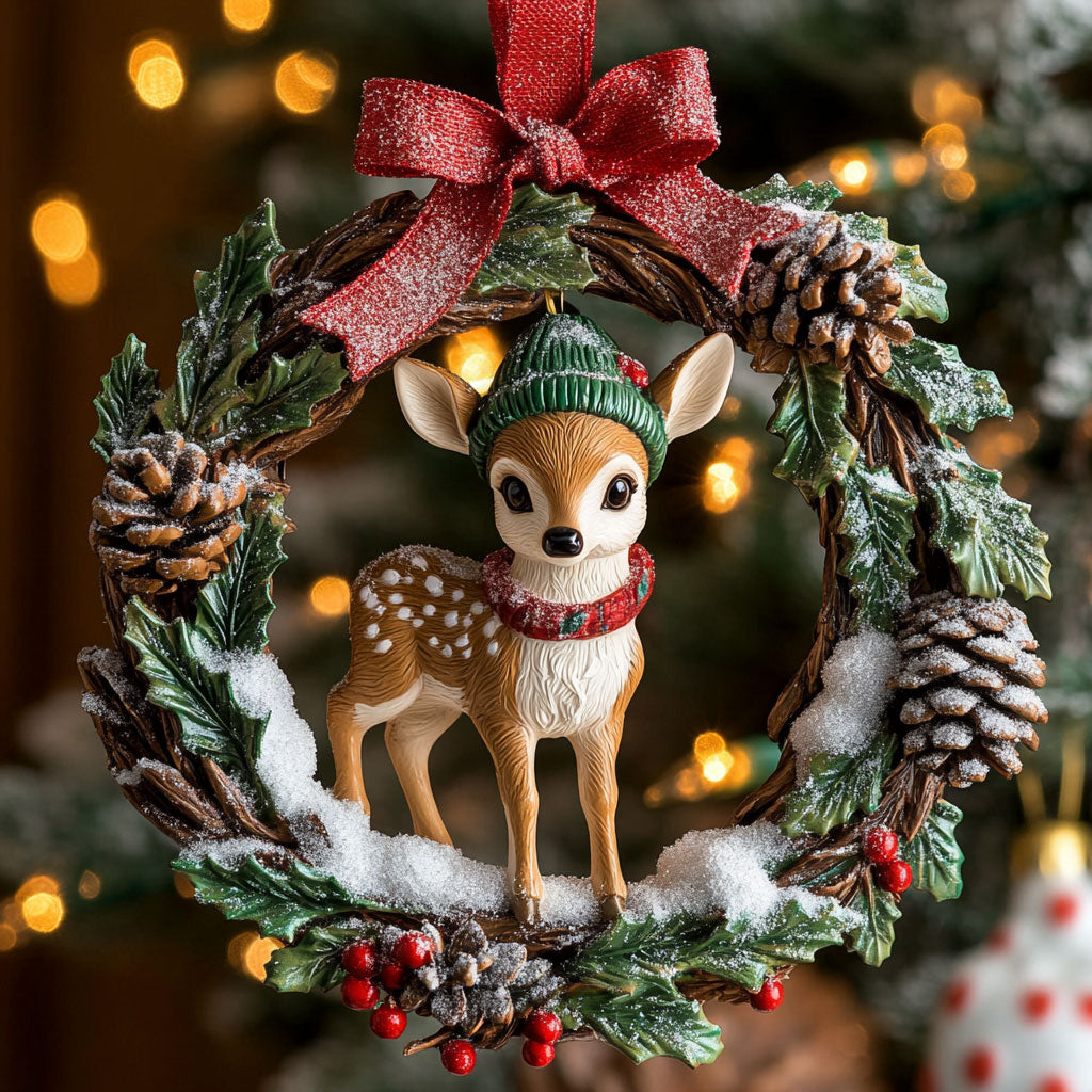 Deer Wreath CW1410051CL Christmas Ornament
