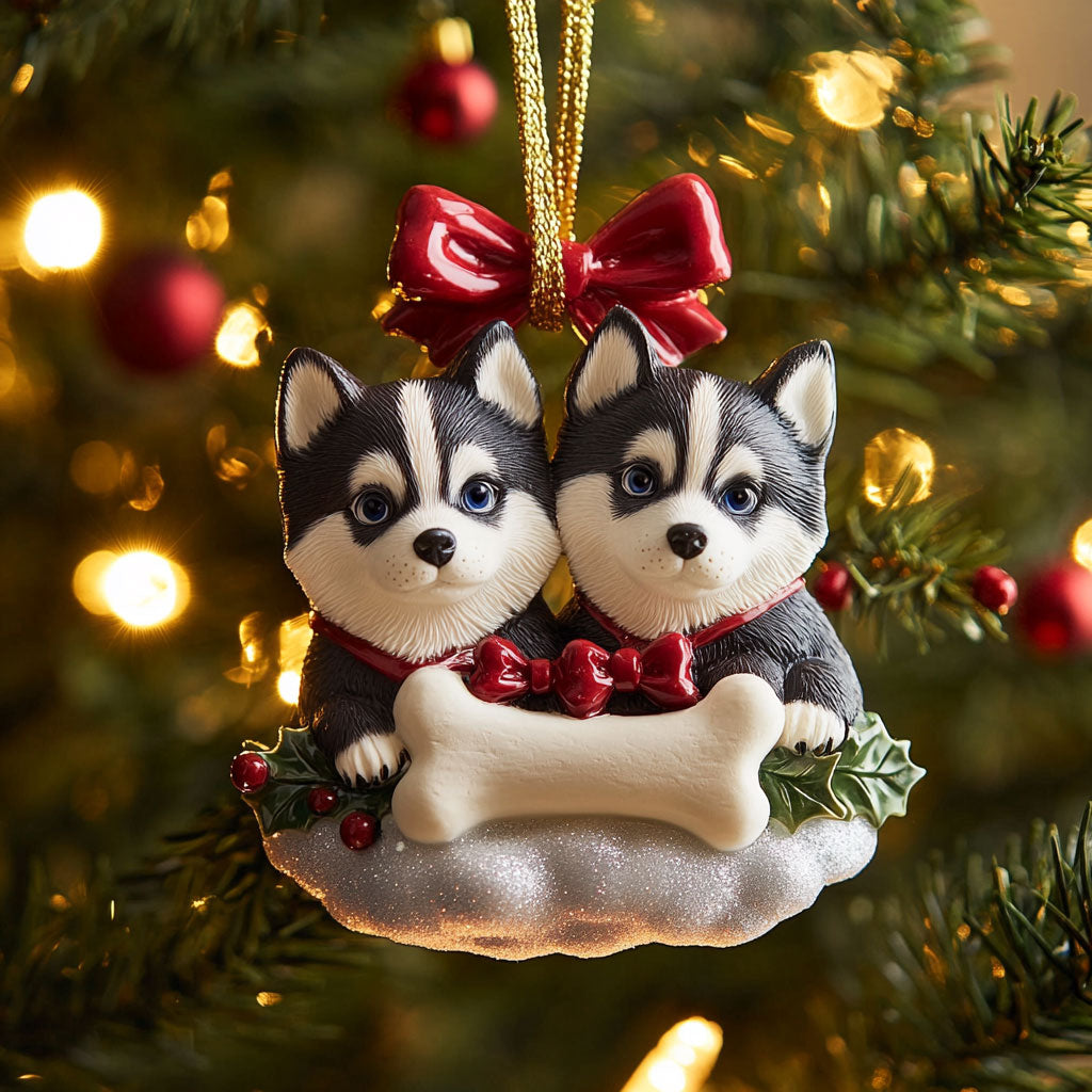 Puppy Pair CP0312125CL Christmas Ornament