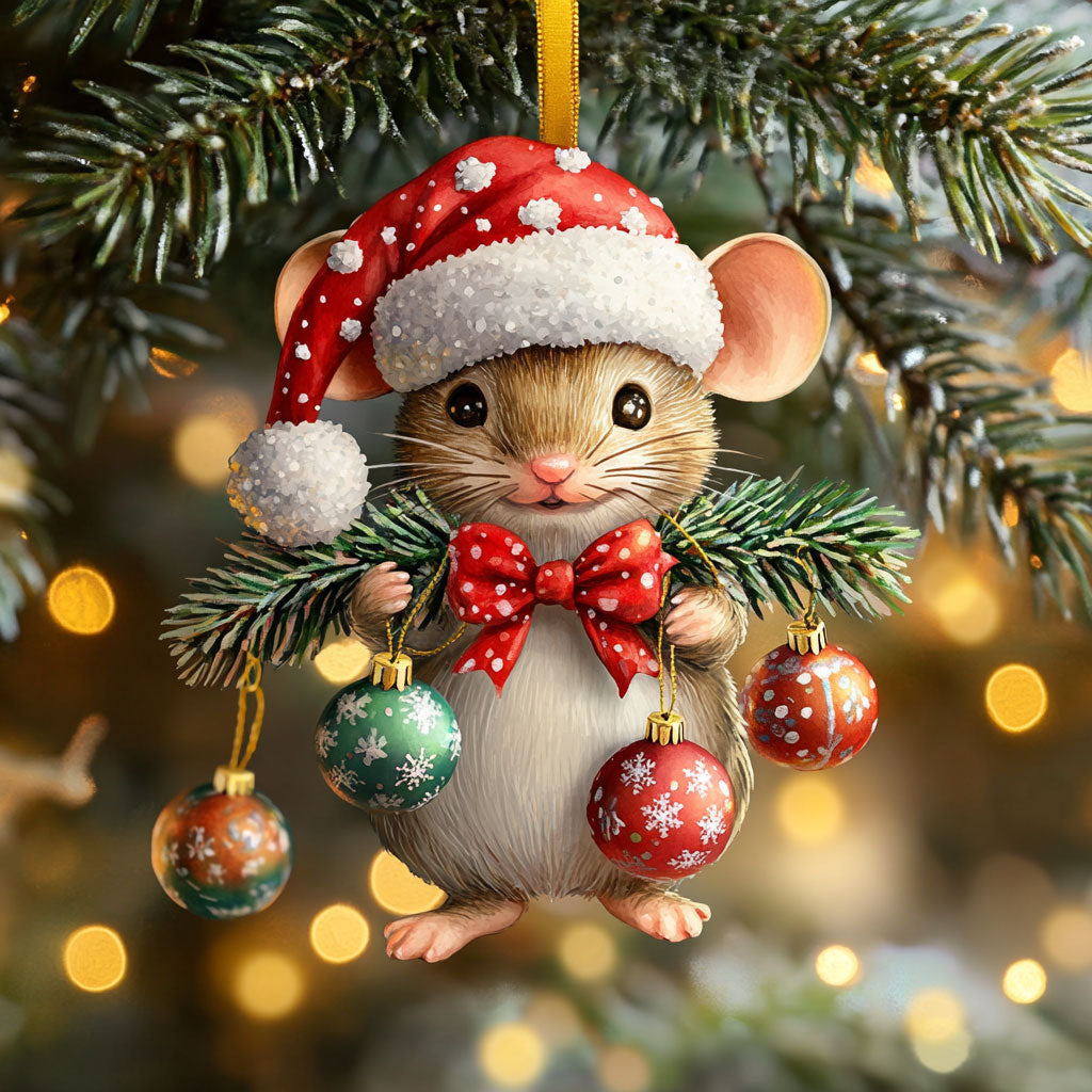 Cozy Mouse WN1512017CL Christmas Ornament