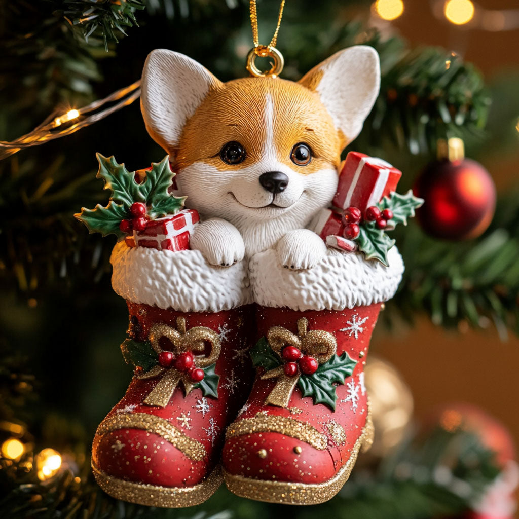 Corgi in Boots CW2310031CL Christmas Ornament