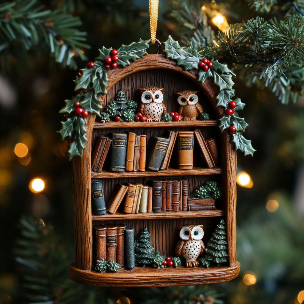 Book Nest Owl WN2711011CL Christmas Ornament