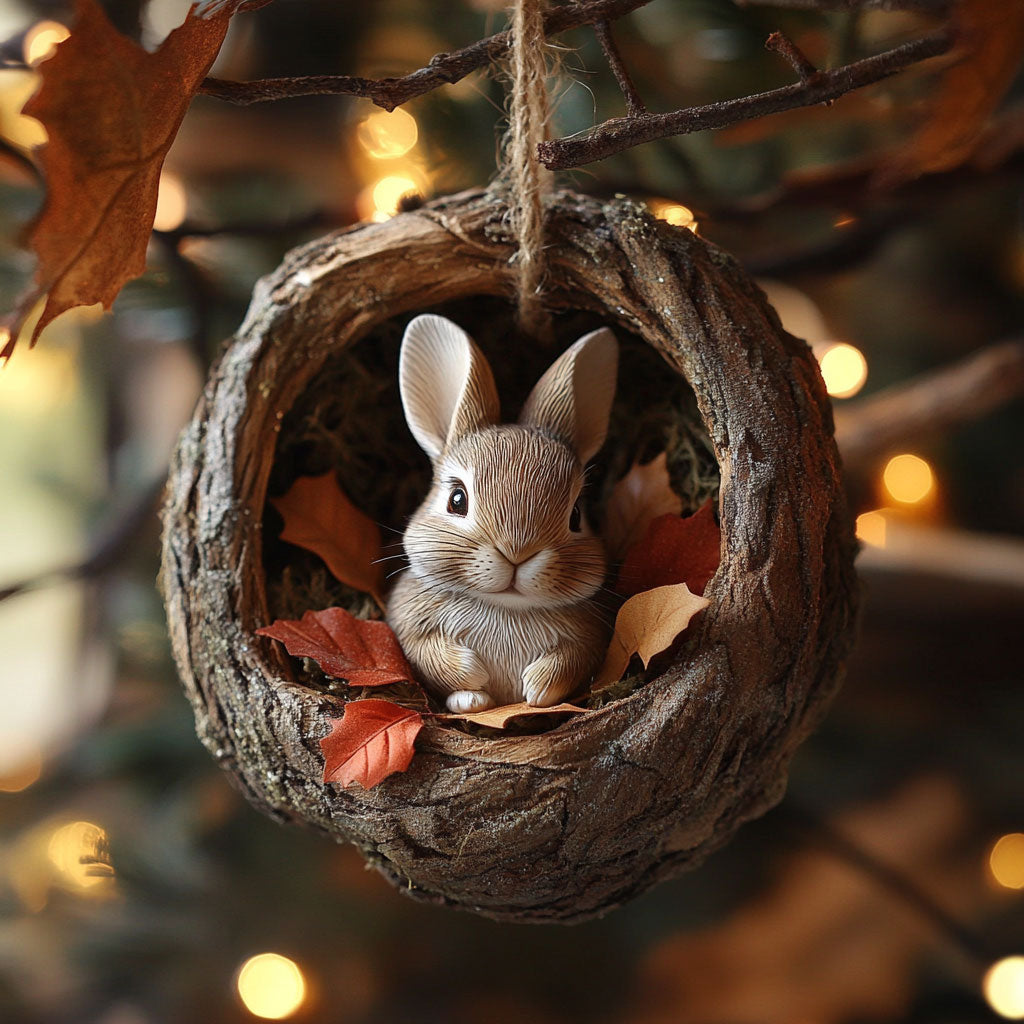Rabbit Winter Nest WN2411074CL Christmas Ornament