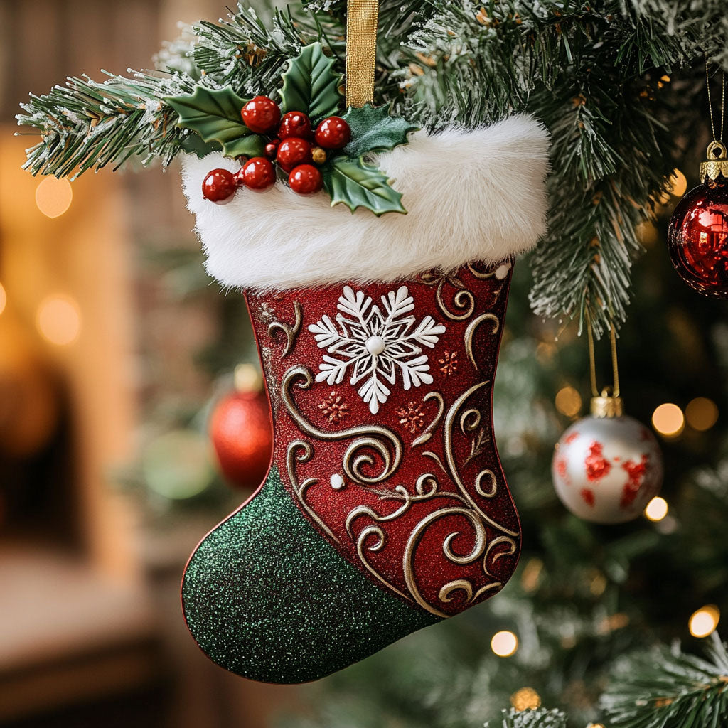 Festive Stocking CW0311038CL Christmas Ornament