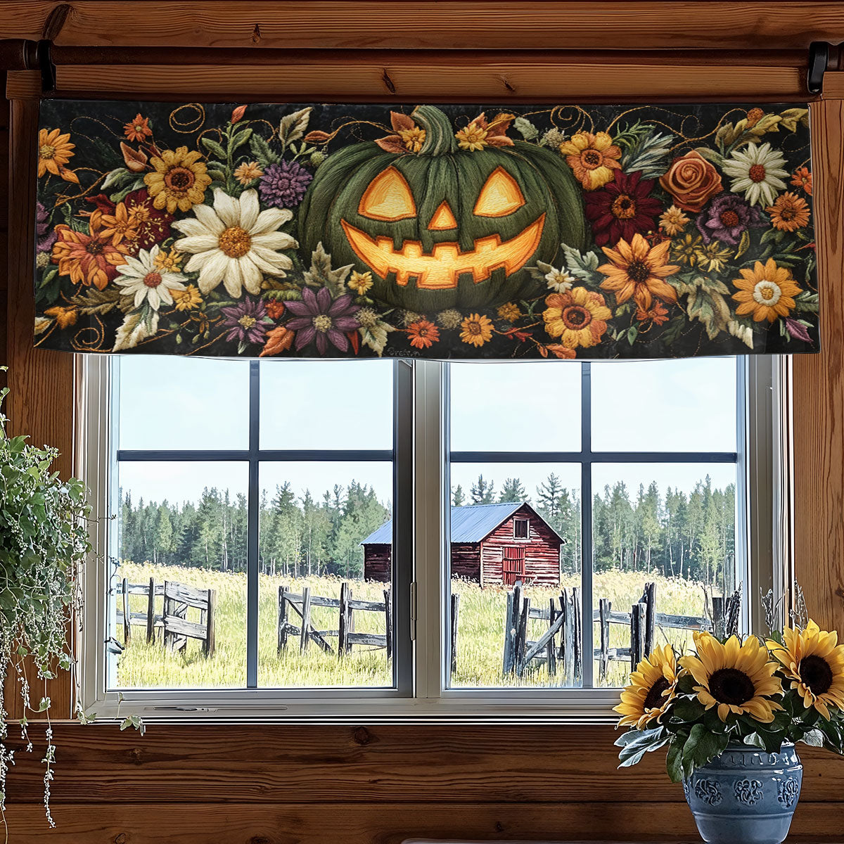 Halloween Howl WN2307024CL Quilted Valance