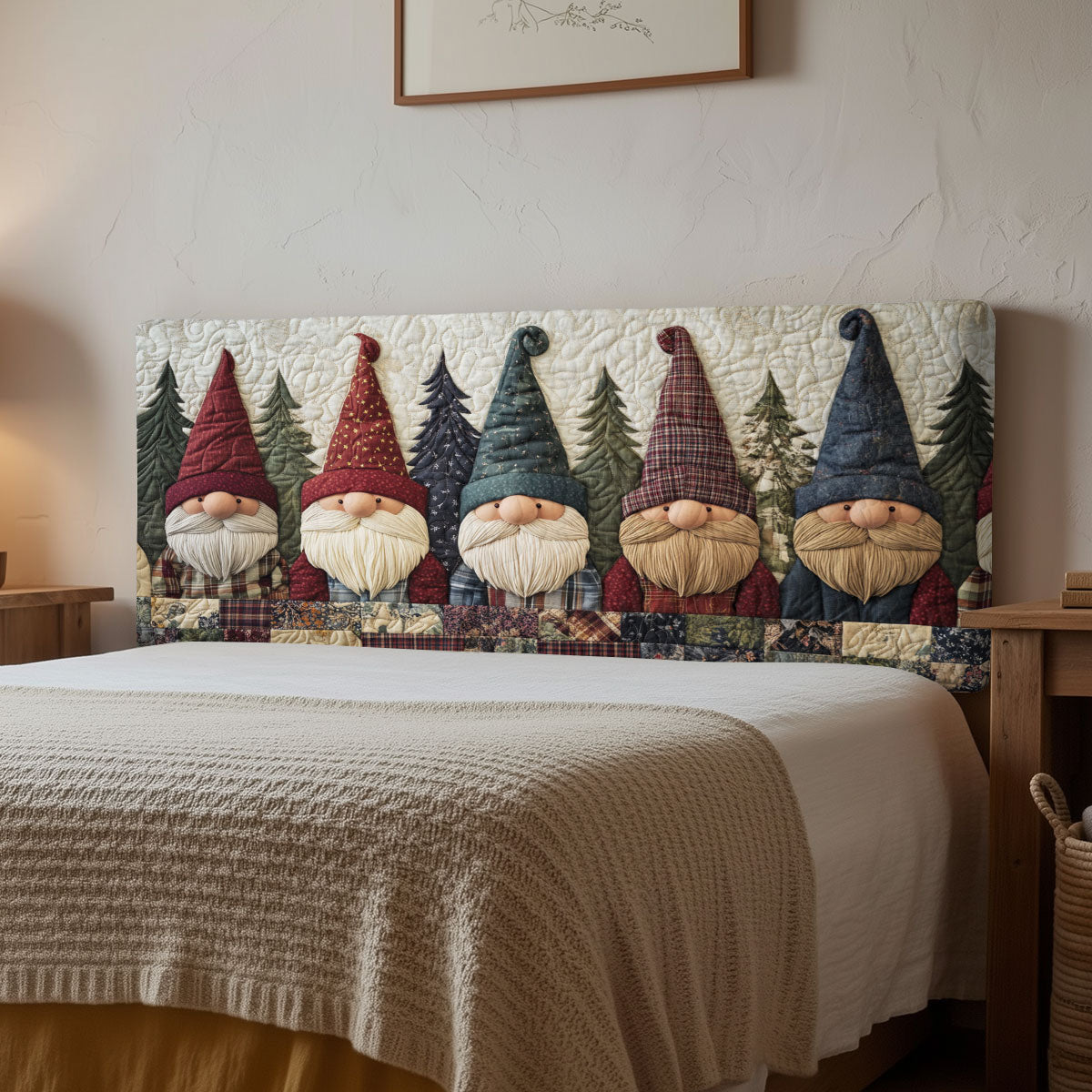 Winter Gnomes CP0901051CL Quilted Headboard Slipcover