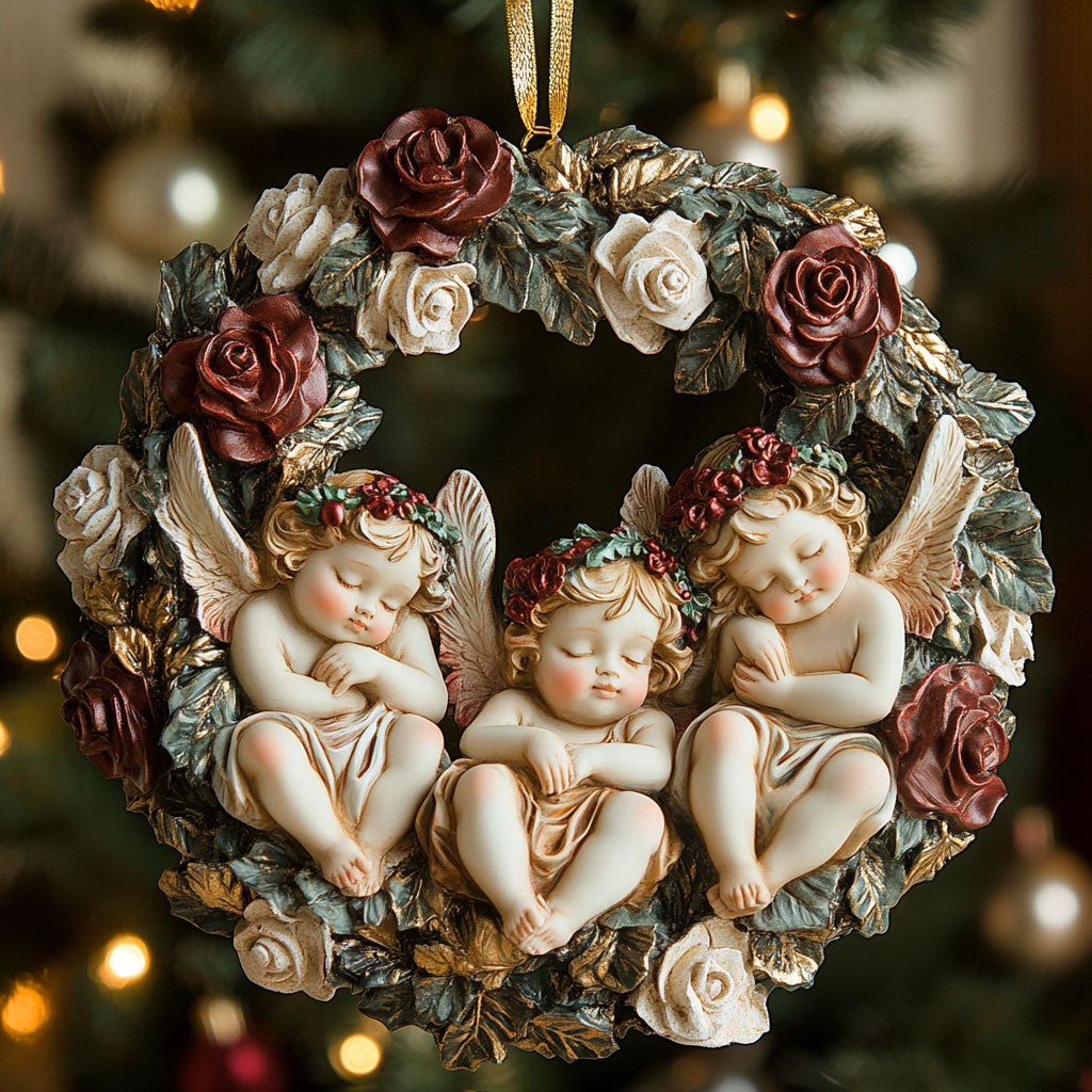 Angel Rose Wreath CW0912006CL Christmas Ornament