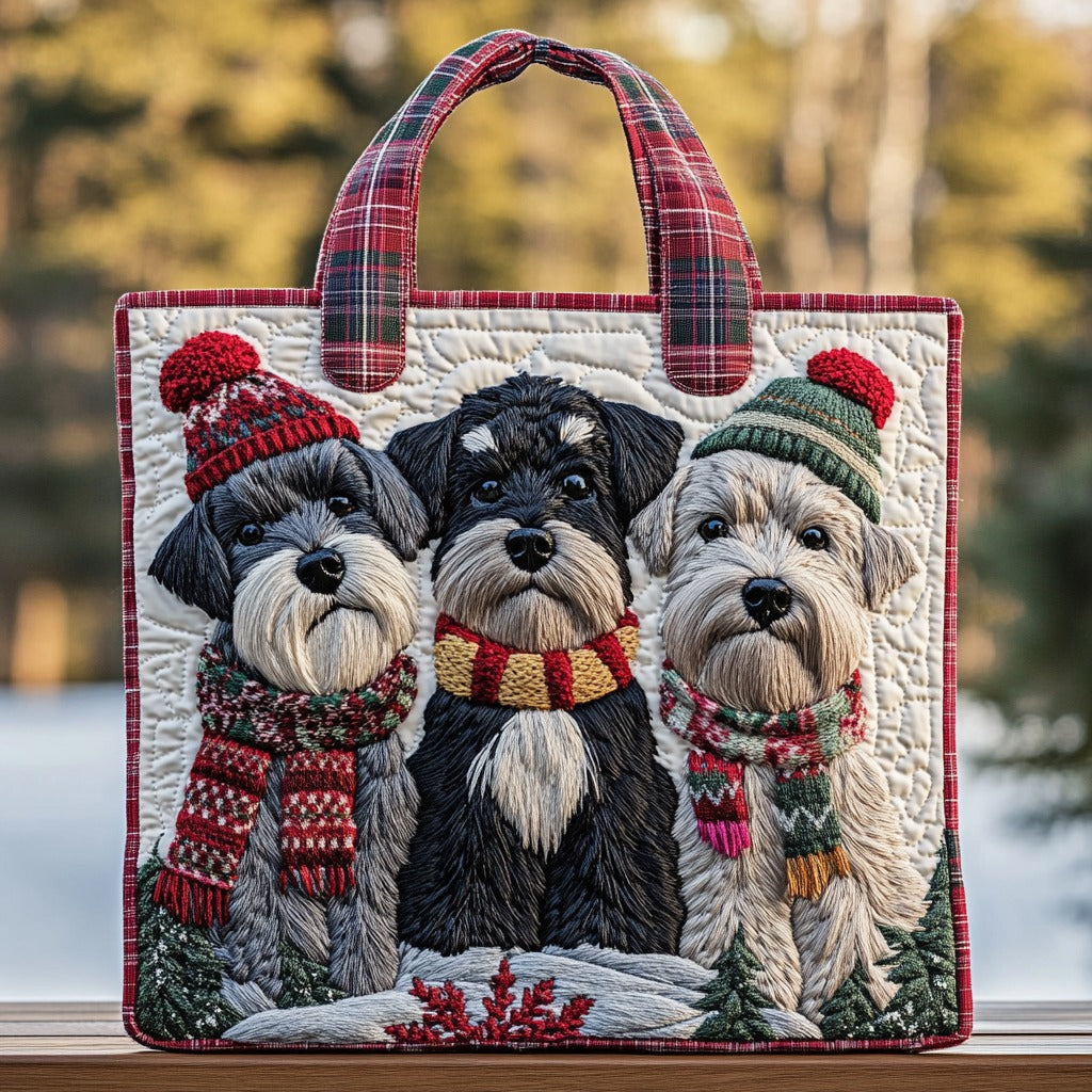 Snowy Schnauzers XR3010013CL Quilted Tote Bag