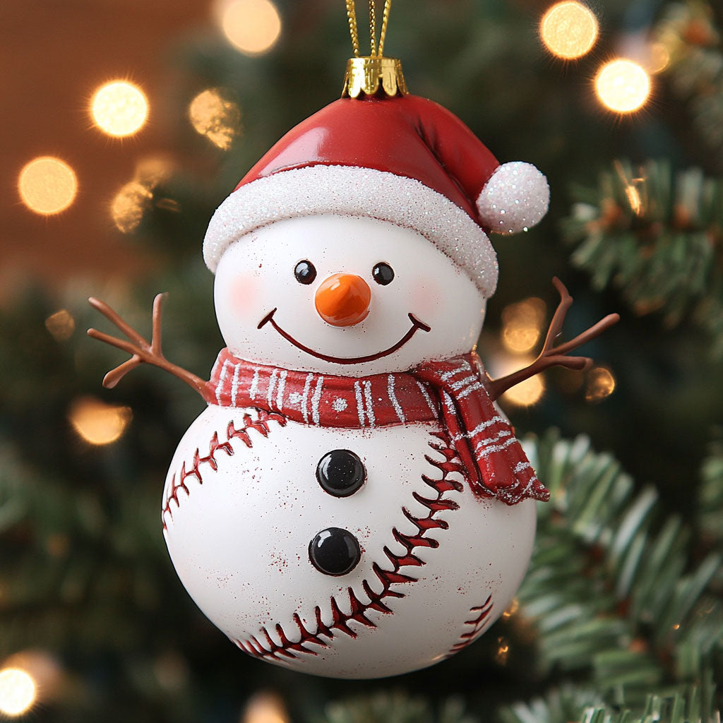 Snowman Baseball CW2311039CL Christmas Ornament