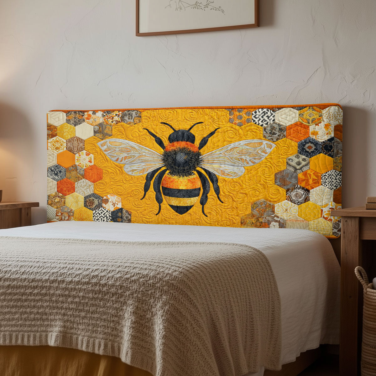 Bee Honeycomb CW1112005CL Quilted Headboard Slipcover