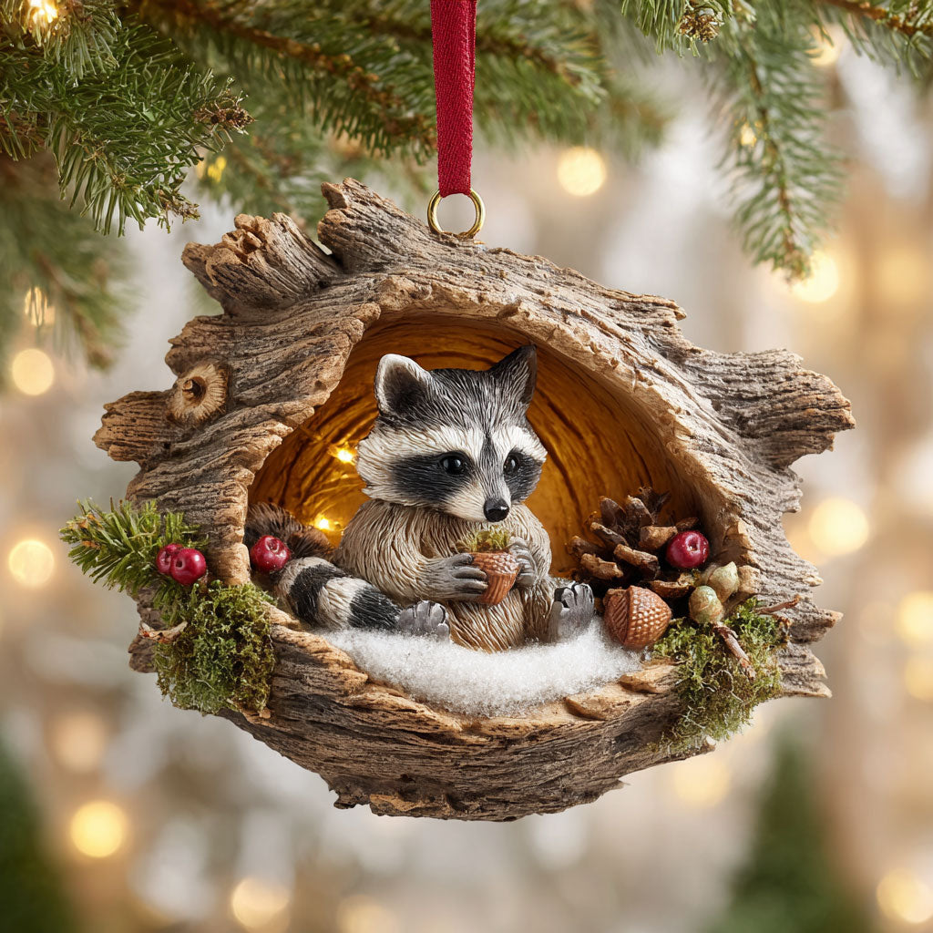 Raccoon Charm CW0312017CL Christmas Ornament