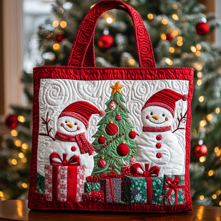 Cute Snowman XR2010030CL Quilted Tote Bag