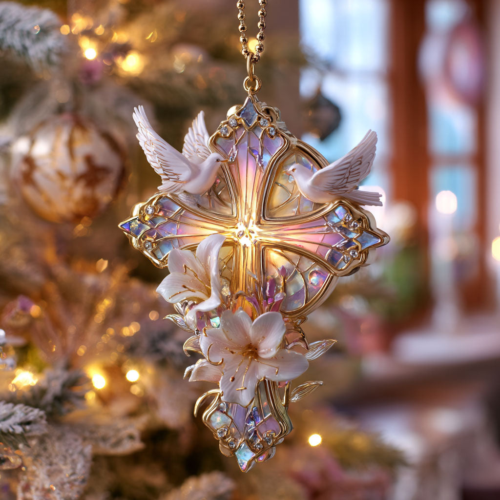 Charming Dove Cross CW1012008CL Christmas Ornament