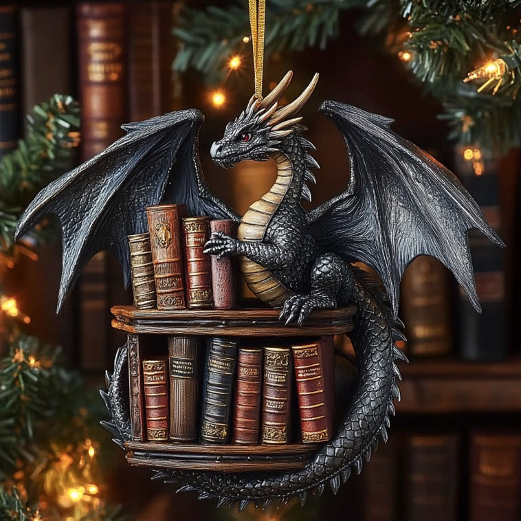 Dragon And Book XR1510009CL Christmas Ornament
