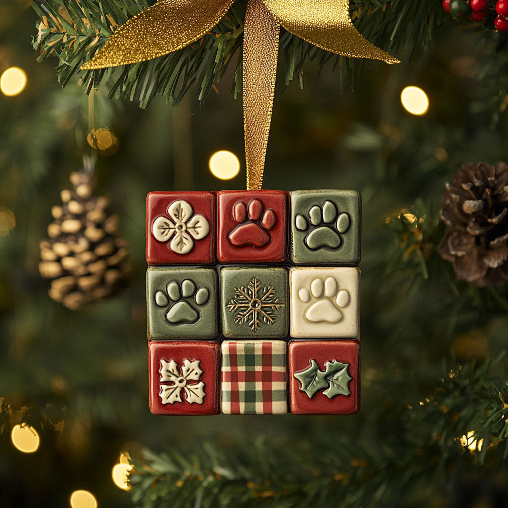 Cozy Dog Paw Christmas WN0511012CL Christmas Ornament