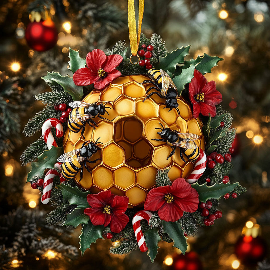 Golden Hive Bee WN2210024CL Christmas Ornament