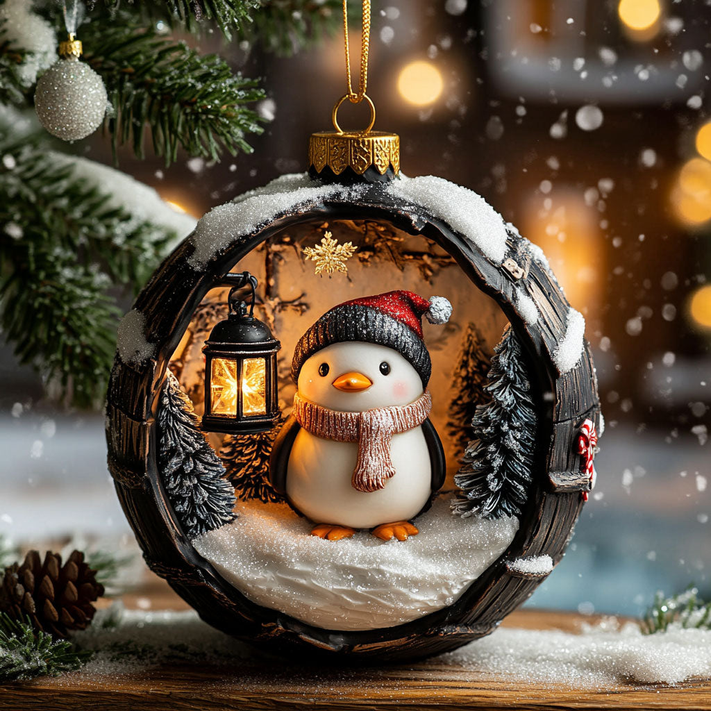 Cozy Peguin Christmas Day XK2210018CL Christmas Ornament