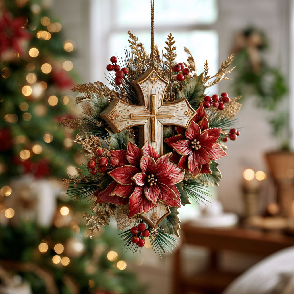 Festive Cross CW1012022CL Christmas Ornament