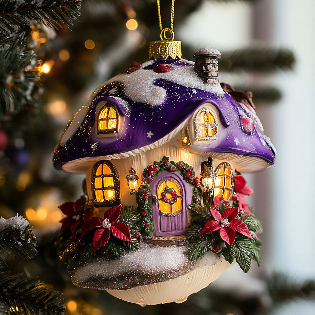 Purple Glow Mushroom WN2310046CL Christmas Ornament