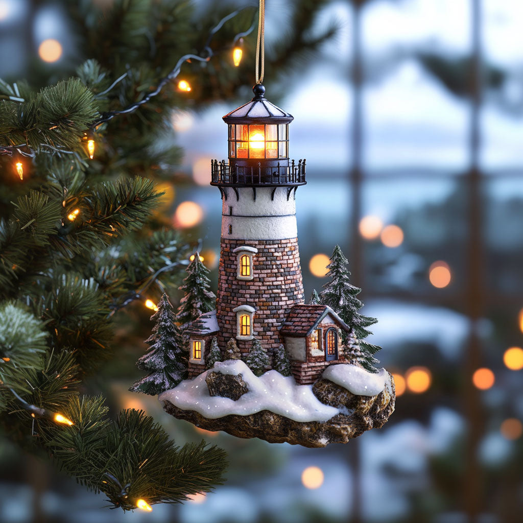 Lighthouse Christmas Scene WN2611055CL Christmas Ornament