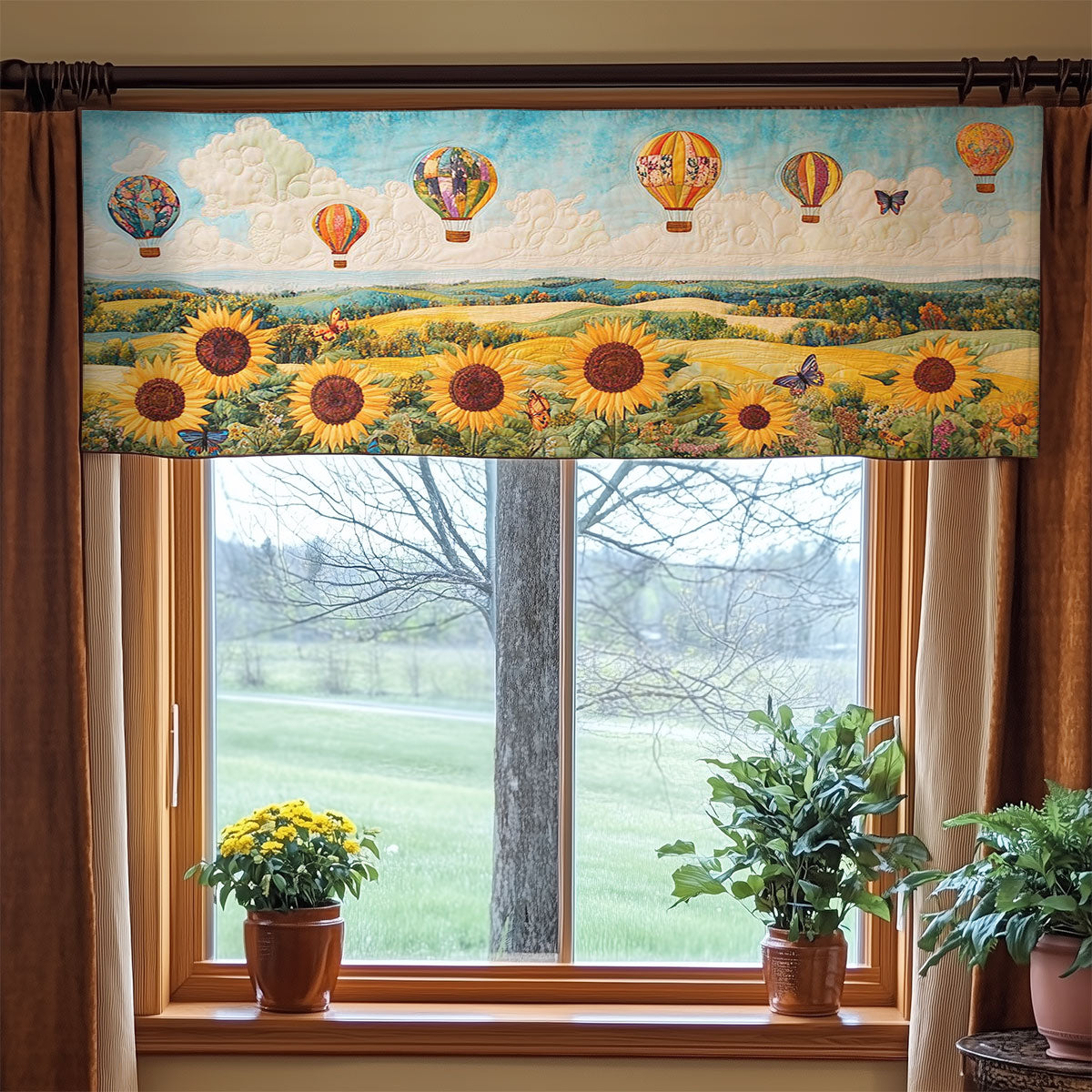 Breezy Sunflower WN2003073CL Quilted Valance