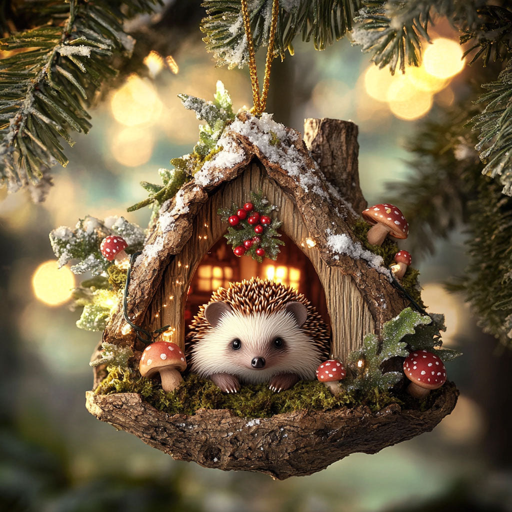 Hedgehog Winter Nest WN2411043CL Christmas Ornament