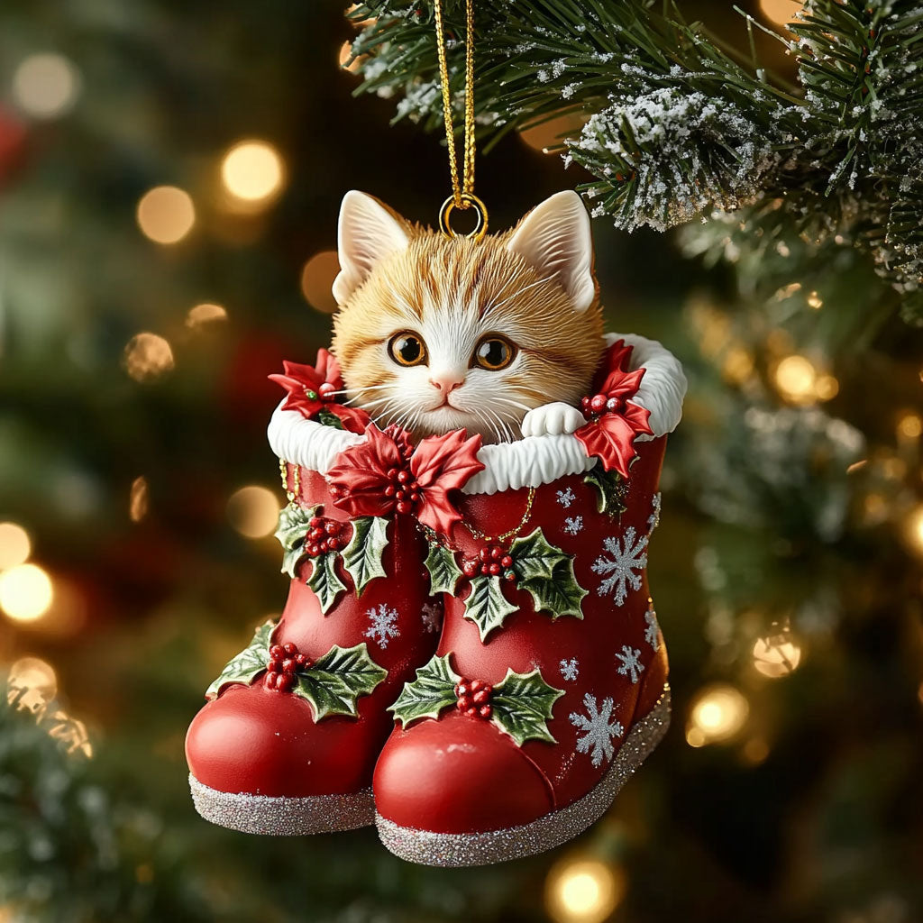 Little Cat Christmas WN0811052CL Christmas Ornament