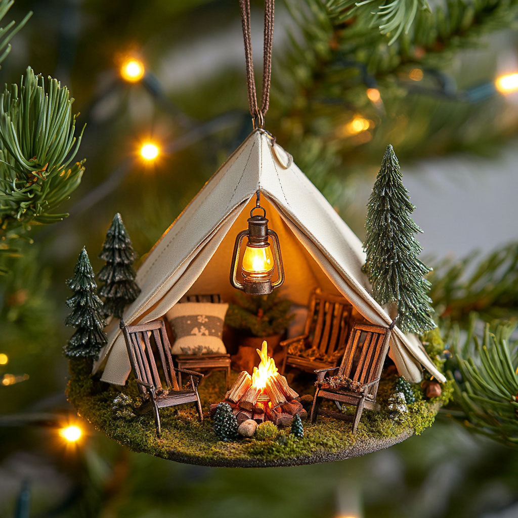Glamping Tent Adventure WN2911038CL Christmas Ornament