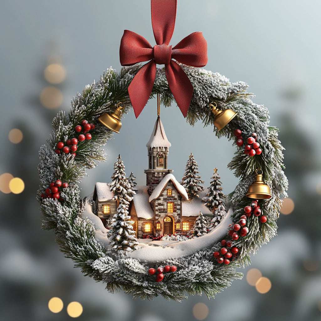 Wreath Cozy Noel WN2611033CL Christmas Ornament