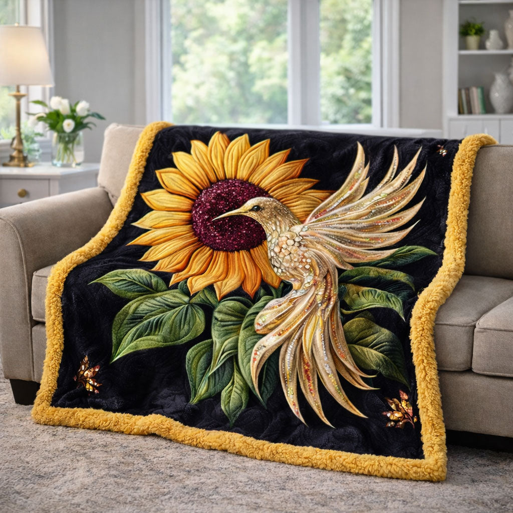 Sunflower & Hummingbird KL2901008CL Faux Fur Throw Blanket