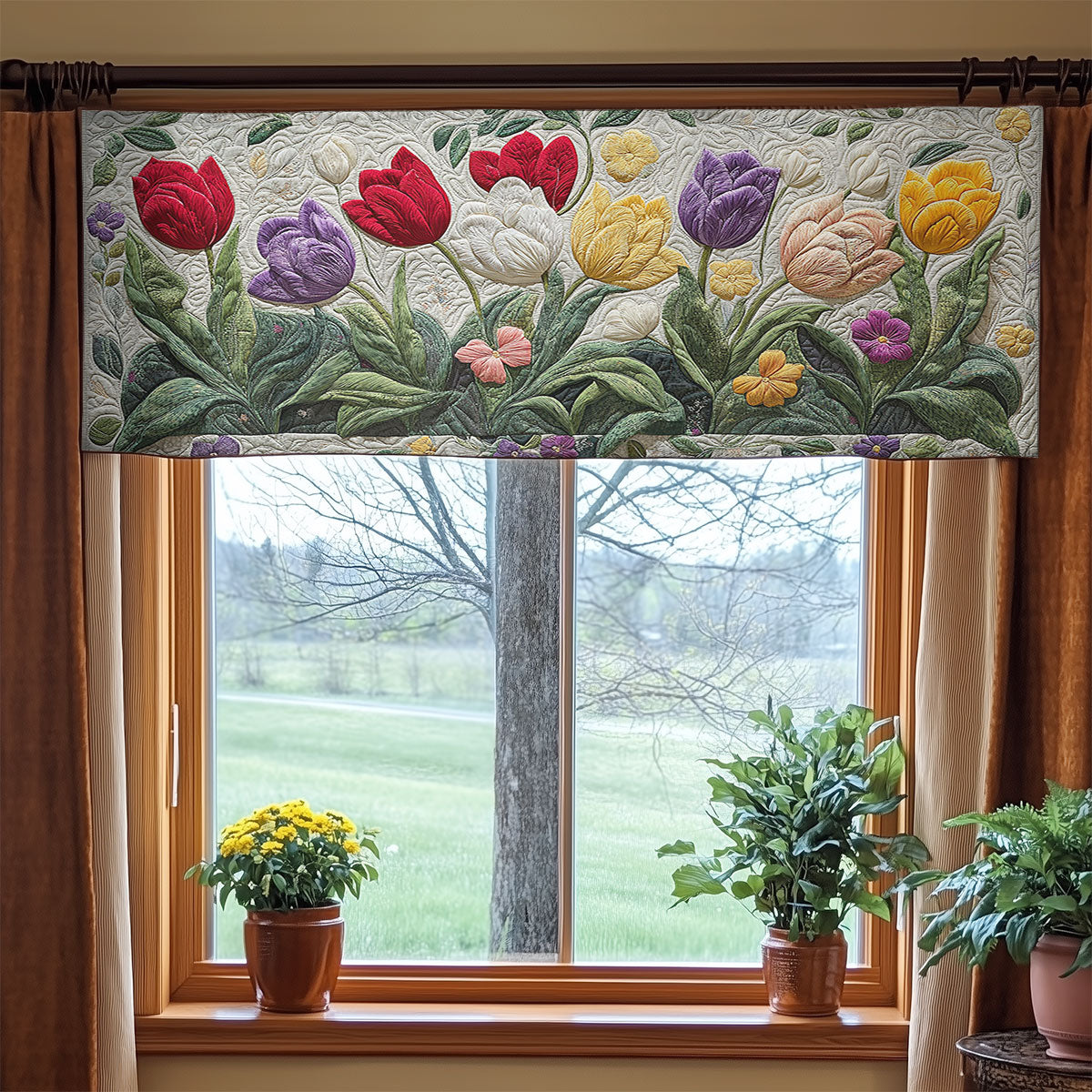 Tulip Patchlight WN1706088CL Quilted Valance
