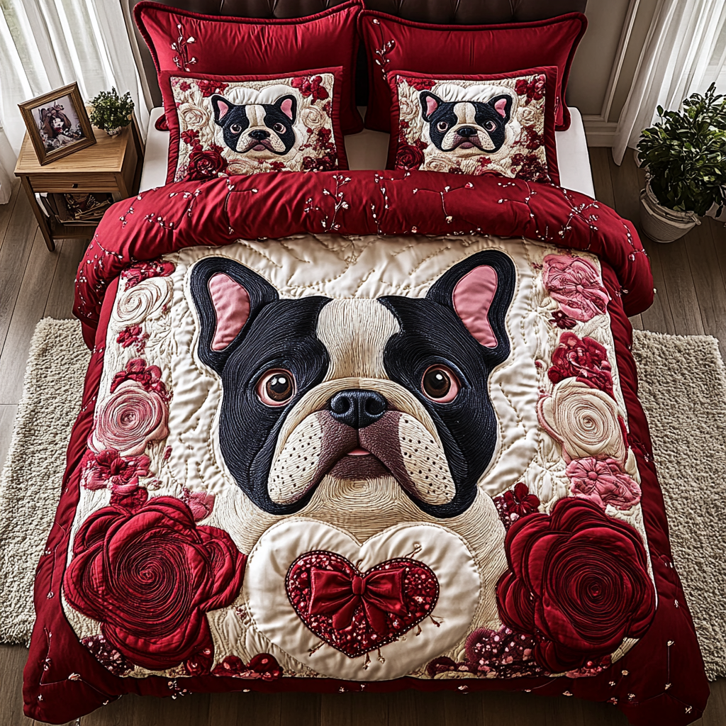 Frenchie Roses XR2912006CL Duvet Cover Set