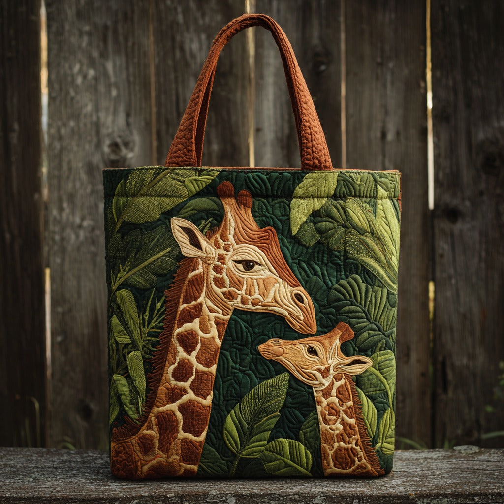 Earthy Giraffe XR1811007CL Quilted Tote Bag