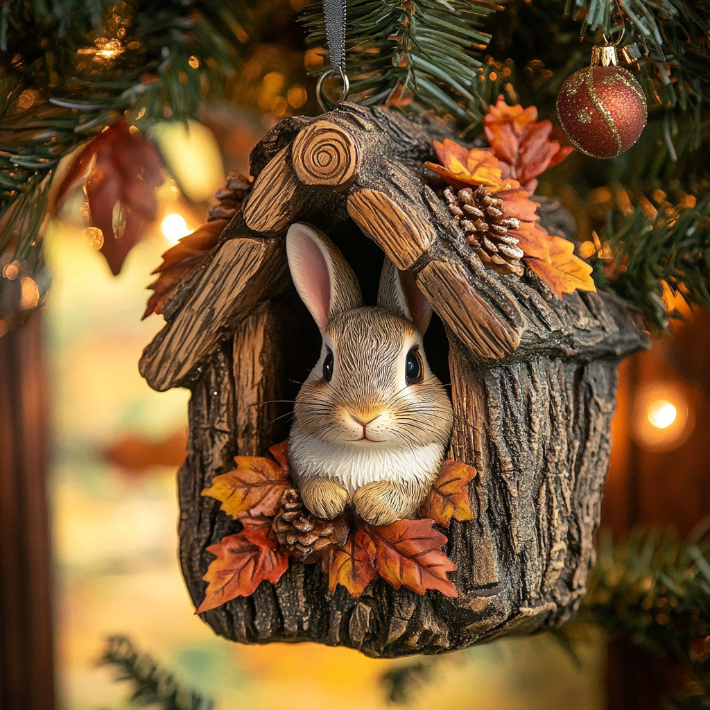 Rabbit Winter Haven WN2411073CL Christmas Ornament