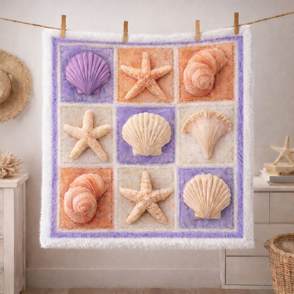 Seashell Dream CW2901003CL Faux Fur Throw Blanket