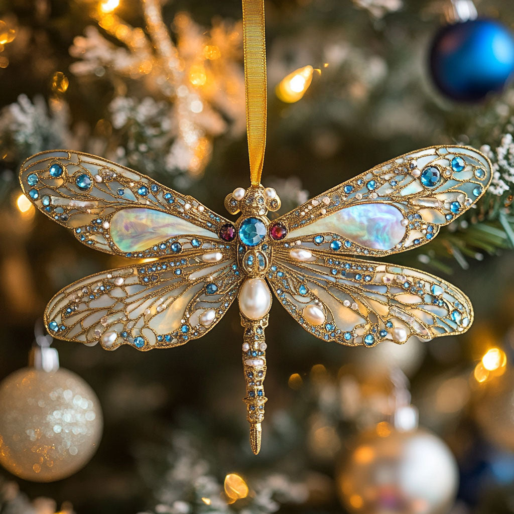 Dragonfly Crystal Wing WN0812029CL Christmas Ornament