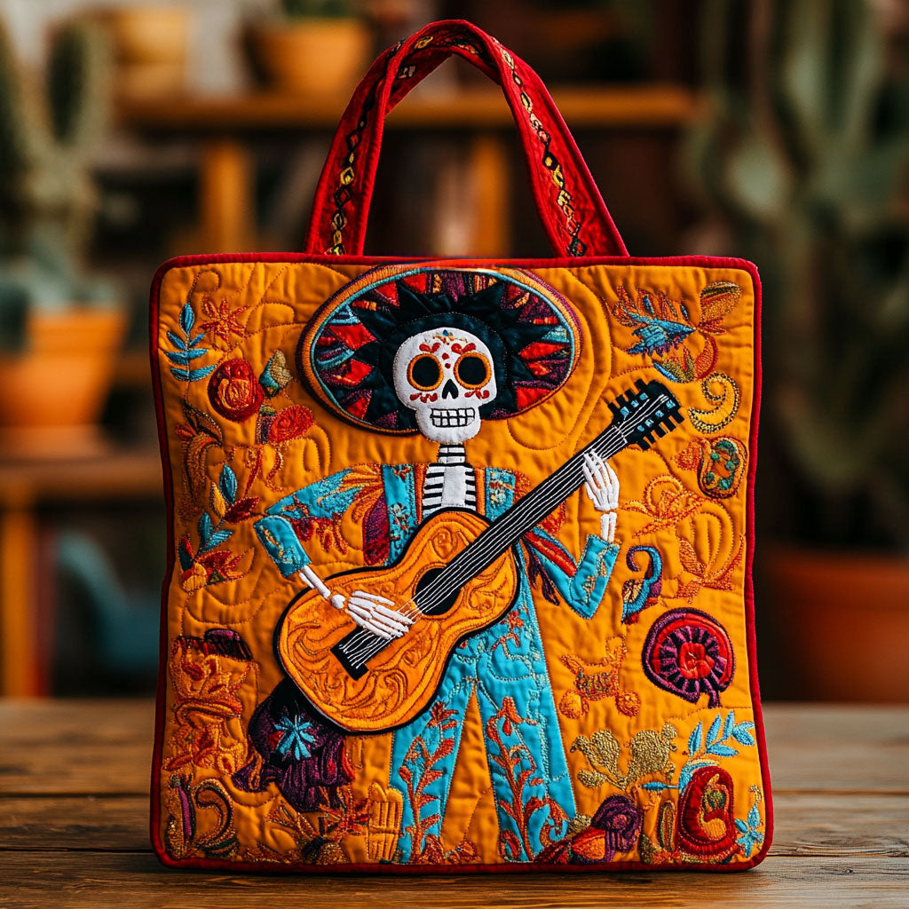Skeleton Fiesta Dream WN1810057CL Quilted Tote Bag