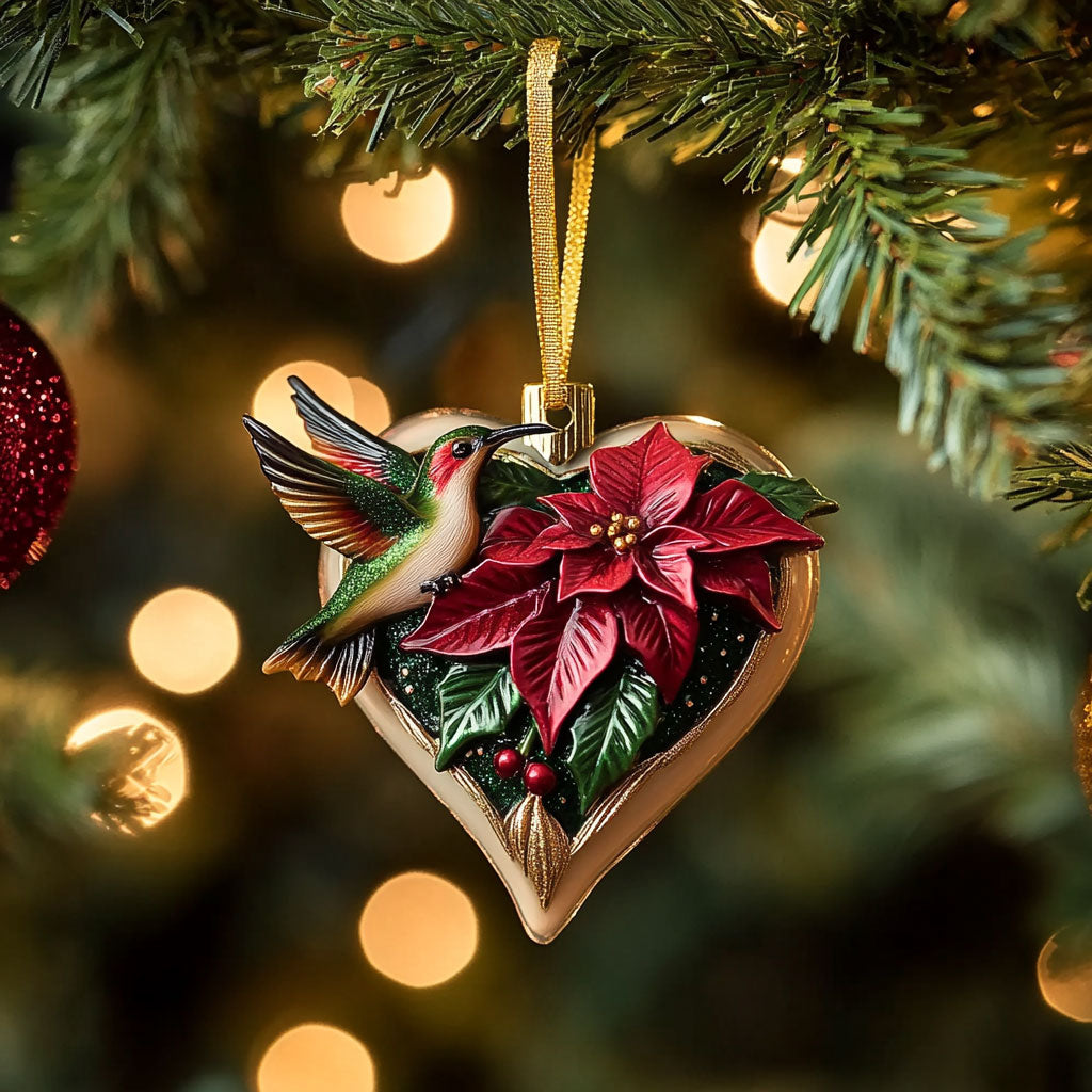 Heart Hummingbird WN1512034CL Christmas Ornament